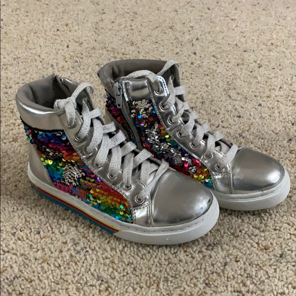 Sequin High Top Zipper Seakers